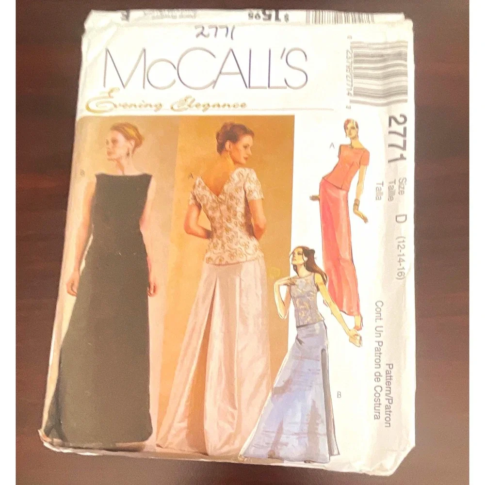 McCalls 2771 Sewing Pattern Misses Petite Top Skirt Sz 12 14 16 Uncut 2000s